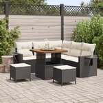 ensemble de canapés de jardin vidaXL de 8 pièces coussins noir poly rotin