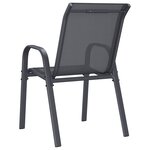 vidaXL Chaises empilables de jardin lot de 6 Gris Tissu textilène