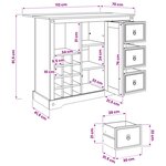 VidaXL Rangement de cuisine Blanc et Cire de Miel 112 x 70 x 91 5 cm