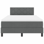 vidaXL Lit boxspring avec matelas Gris foncé 120 x 190 cm tissu