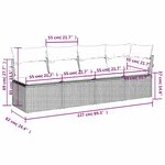 vidaXL Canapé de jardin 4 places avec coussins gris résine tressée