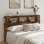vidaXL Tête de lit à LED chêne fumé 180x18 5x103 5cm bois d'ingénierie
