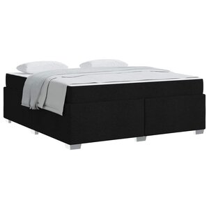 vidaXL Cadre de lit avec matelas Noir 180 x 200 cm tissu
