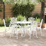 vidaXL Ensemble de salle à manger pour jardin 7 Pièces Blanc Aluminium