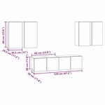 vidaXL Ensemble meuble TV Montage mural Chêne noir Bois d'ingénierie