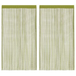 vidaXL Rideau en fils 2 Pièces 140 x 250 cm Vert