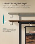 Bureau électrique assis-debout bureau réglable en hauteur 60 x 120 x (72-120) cm 4 hauteurs mémorisables pochette de rangement pour bureau marron 12_0004577