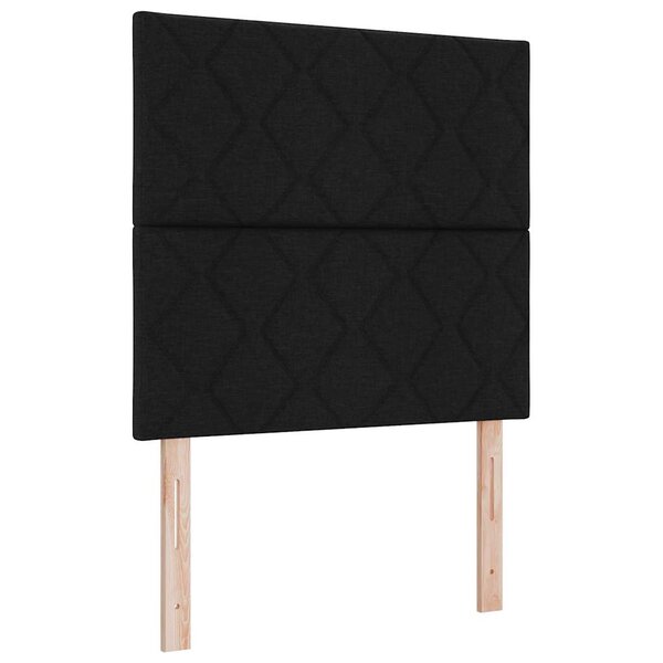 vidaXL Lit à ressorts avec matelas Noir 90 x 190 cm tissu