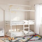 vidaXL Lit superposé avec toit blanc 80x200 cm bois massif de pin