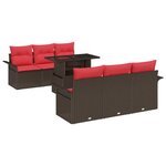 vidaXL Ensemble de canapé de jardin 7 Pièces Marron polyrotin