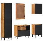vidaXL Ensemble de meubles de salle de bain 5 pièces en bois d'acacia massif marron