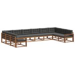 vidaXL Ensemble de canapés d'extérieur 10 Pièces Naturel et Anthracite