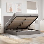 VidaXL Cadre de lit ottoman avec matelas taupe 180x200 cm tissu