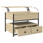vidaXL Table basse chêne sonoma 70x50x50 cm bois d'ingénierie et métal