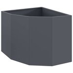 vidaXL Jardinière d'Angle Anthracite 60 x 60 x 50 cm Acier