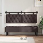 vidaXL Tête de lit suspendue Marron foncé Tissu