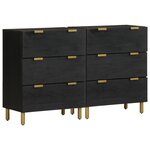 vidaXL Buffets 2 Pièces noir 60x33x75 cm bois d'ingénierie