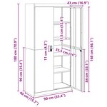 vidaXL Armoire de rangement 2 Pièces Blanc 90 x 40 x 180 cm Acier