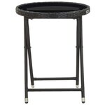 Ensemble de bistro jardin meuble extérieur terrasse 3 pièces résine tressée et verre trempé noir 02_0013526