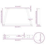 vidaXL Pieds de table basse en forme de V  2 pièces  acier naturel  50 x (30-31 3) cm