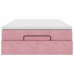 vidaXL Lit ottoman avec matelas rose 120x190 cm velours