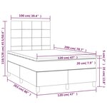 vidaXL Sommier à lattes de lit matelas et LED Marron foncé 120x200 cm
