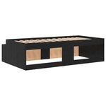 vidaXL Cadre de Lit de Rangement Chêne Noir 75x190 cm