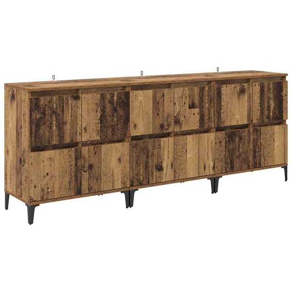 vidaXL Buffets 3 Pièces Bois Ancien 60 x 35 x 70 cm Bois d'ingénierie