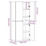 vidaXL Haut Armoire 2 Pièces Chêne noir 80 x 42 x 185 cm