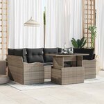vidaXL Ensemble de canapé de jardin 7 Pièces Gris 100 x 55 x 73 cm