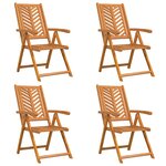 vidaXL Fauteuil inclinable 4 Pièces Marron 57 x 71 x 90cm bois