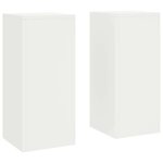 vidaXL Supports pour plantes 2 Pièces Blanc 24 x 24 x 55 cm Acier