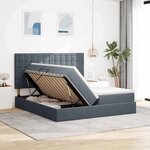 vidaXL Lit de rangement LED avec matelas Gris foncé 180 x 200 cm