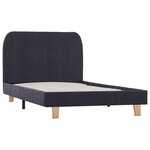 vidaXL Cadre de lit sans matelas gris foncé tissu 90x200 cm