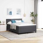 vidaXL Lit à ressort LED Gris foncé et blanc 140 x 190 cm