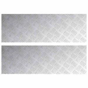vidaXL Nez de marche Rectangulaire 2 Pièces Argenté 90 x 30 cm Aluminium