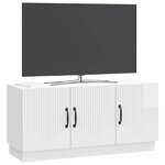 vidaXL Meuble TV Blanc brillant 99 x 34 5 x 47 cm Bois d'ingénierie