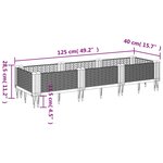 vidaXL Jardinière avec piquets blanc 125x40x28 5 cm PP