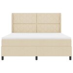 vidaXL Lit à ressorts avec matelas Crème 180 x 200 cm tissu