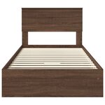 vidaXL Lit de Rangement Chêne brun 100 x 200 cm Bois d'ingénierie