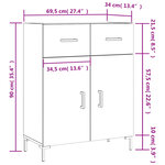vidaXL Buffet sonoma gris 69 5x34x90 cm bois d'ingénierie