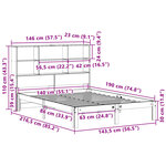 vidaXL Lit bibliothèque sans matelas blanc 140x190 cm bois pin massif