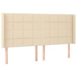vidaXL Tête de lit avec oreilles Crème 203x16x118/128 cm Tissu