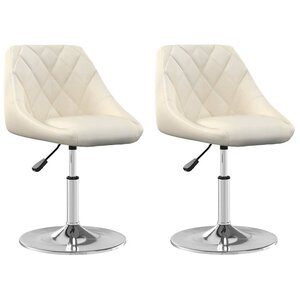 vidaXL Chaises pivotantes à manger lot de 2 Crème Velours