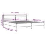 vidaXL Cadre de lit chêne marron 200x200 cm bois d'ingénierie et métal