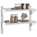 vidaXL Étagère murale 2 niveaux 75x23 5x60 cm argenté acier inoxydable