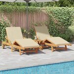 vidaXL Transat 3 Pièces Beige 40 x 40 x 40cm Bois d'acacia massif