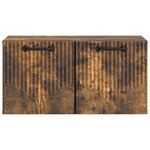 vidaXL Meuble TV mural Chêne fumé 59 5 x 31 x 30 cm Bois d'ingénierie
