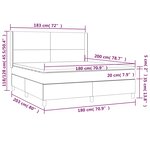 vidaXL Sommier à lattes de lit avec matelas Gris clair 180x200cm Tissu