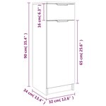 vidaXL Armoire de salle de bain Chêne sonoma 32x34x90 cm